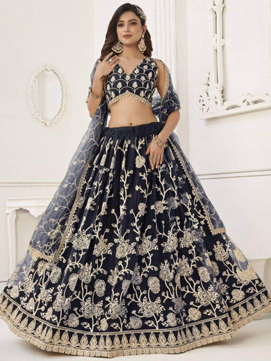 Fascinating Black Sequins Net Reception Wear Lehenga Choli